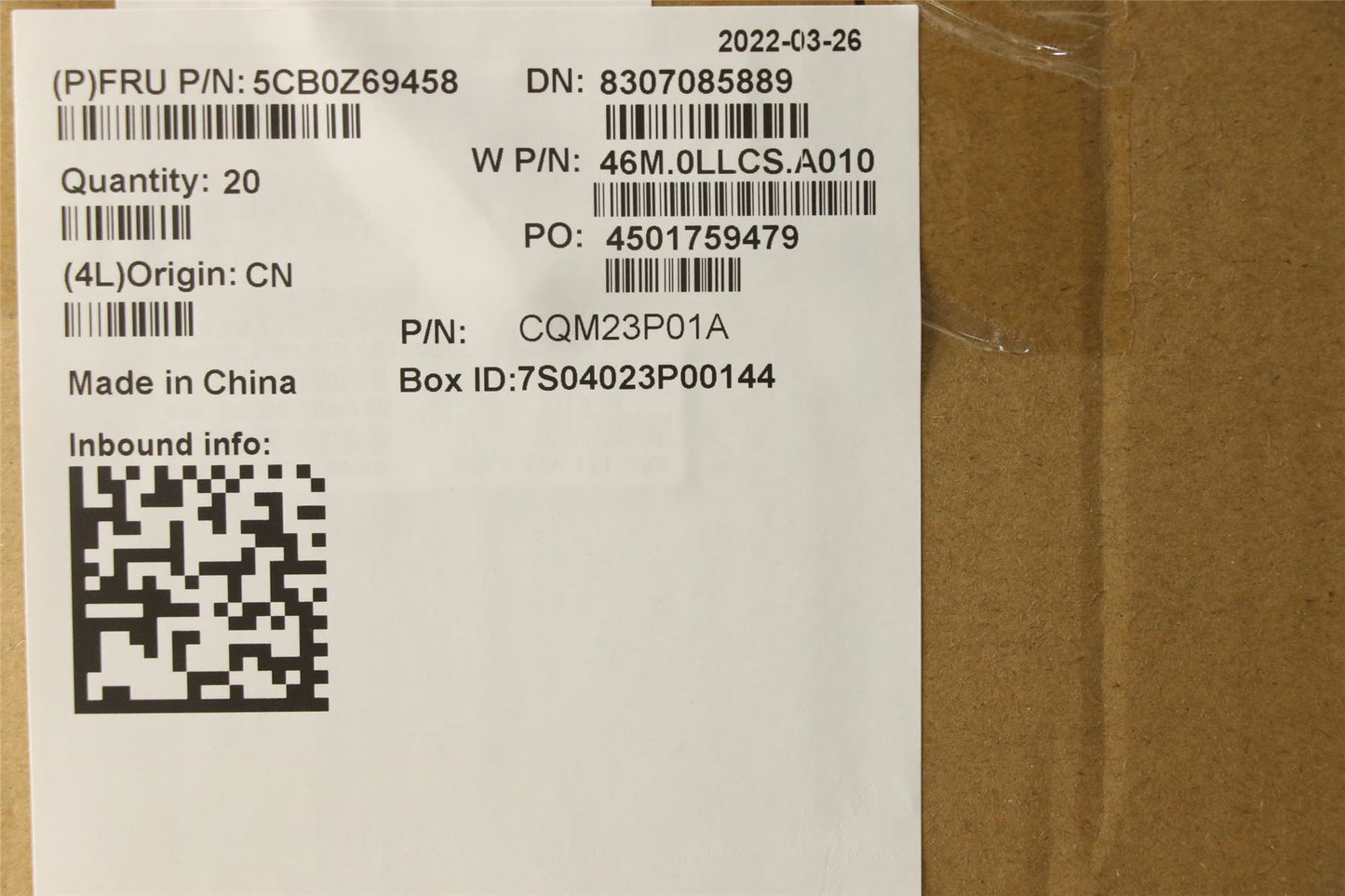 Lenovo UCASE Y-FPR N-WFC BK Ares2 YG NE 5CB0Z69458
