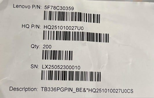 Lenovo TB336 PG PIN_BE&*HQ251010027U0 CS Board 5F78C30359
