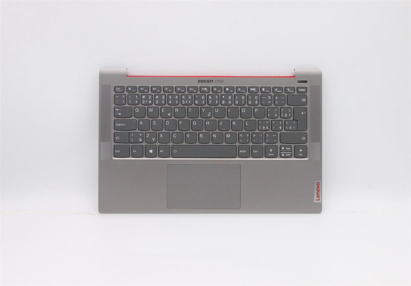 Lenovo Ducati 5 Palmrest Cover Touchpad Keyboard Czech Grey Backlit 5CB0Z28345
