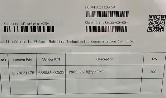 Lenovo TB710FU V_ FPC&*6680AA002523 CS FPC Board 5F78C31178