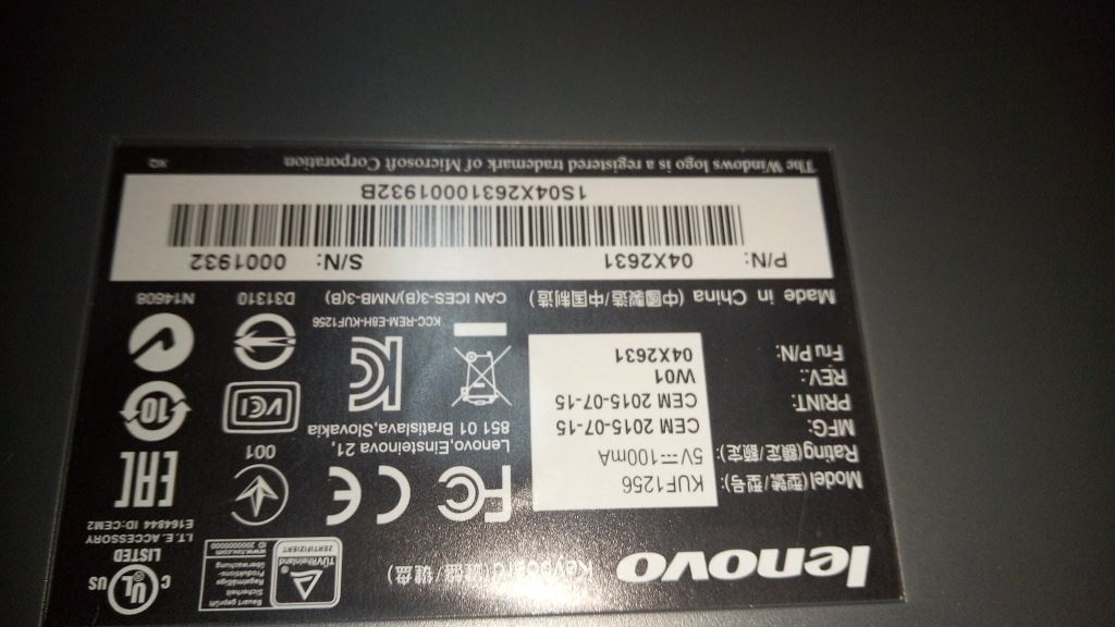 Lenovo KEYBOARD CHY KUF1256 FP KB,JP 04X2631