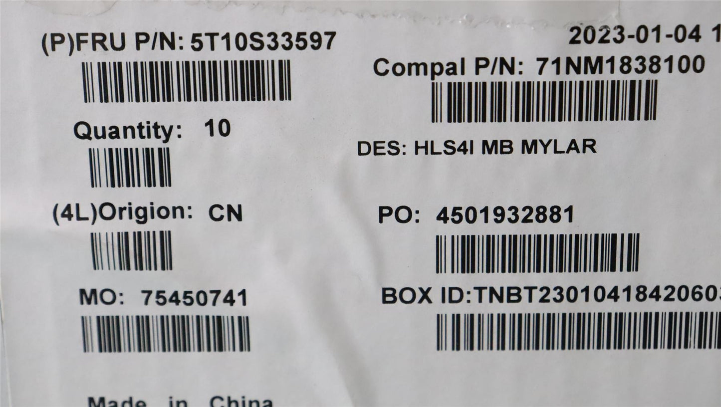 Lenovo TAPE MB Mylar C 82XD 5T10S33597