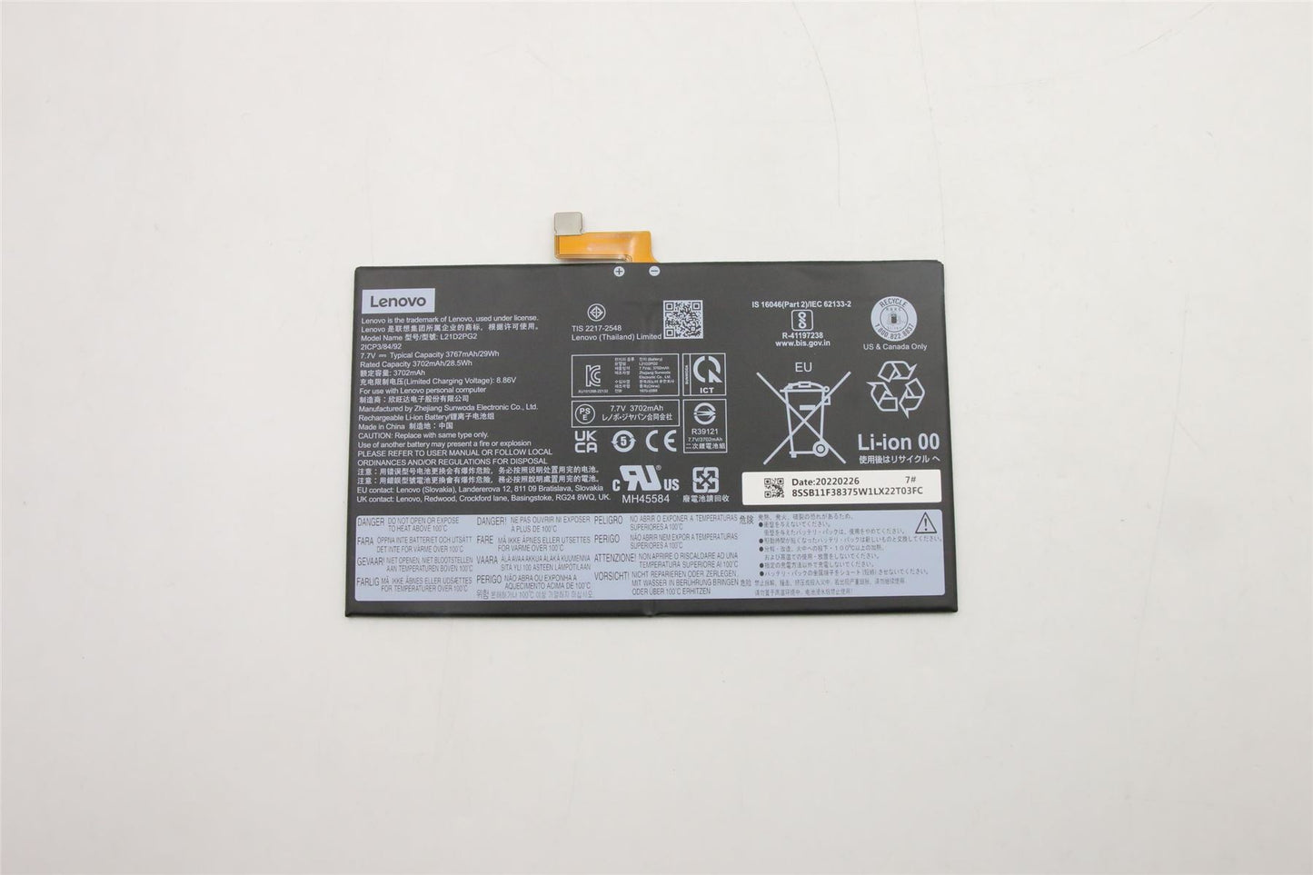 Lenovo BATTERY 2cell 29Wh 7.7V L21D2PG2 SD/A 5B11F38377