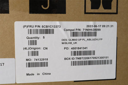 Lenovo Upper C82LM PL_ABLUD FP BLKB_UK 5CB1C13373