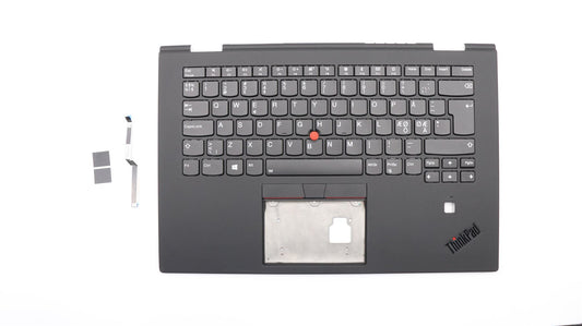 Lenovo Yoga X1 3rd Keyboard Palmrest Top Cover Nordic Black Backlit 01LX804