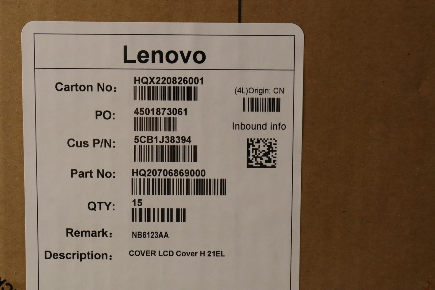 Lenovo LCD Cover H 21EL 5CB1J38394