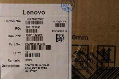 Lenovo Upper Case ASM_CZE H 82T6 UK STGY 5CB1H82610