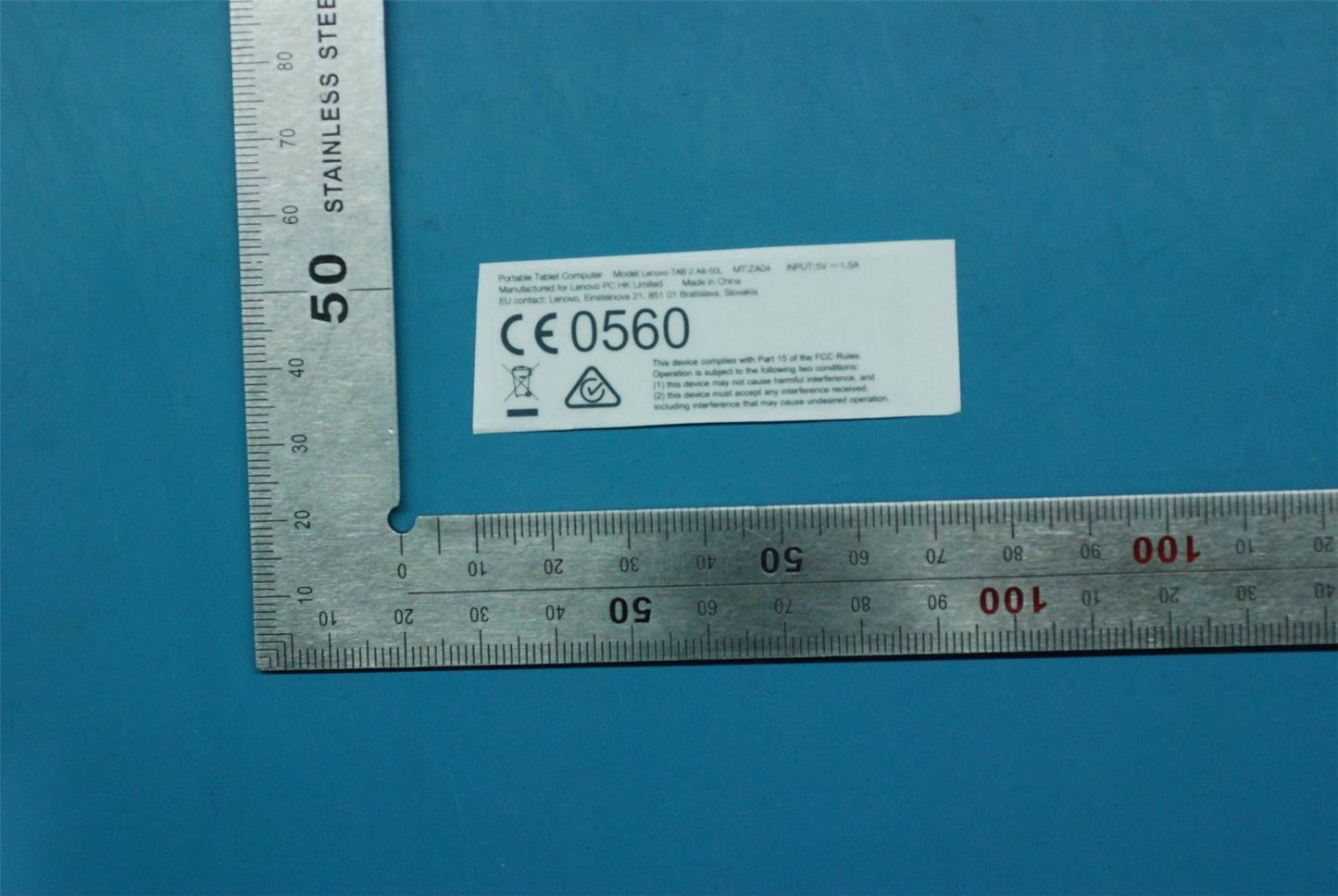 Lenovo A8-50L Rating label &*70152676 CS 5L18C02626