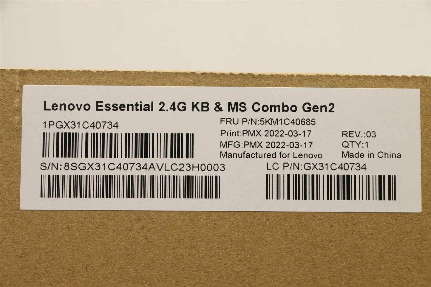 Lenovo Primax R71_G2 2.4G WTG NOD 5KM1C40685