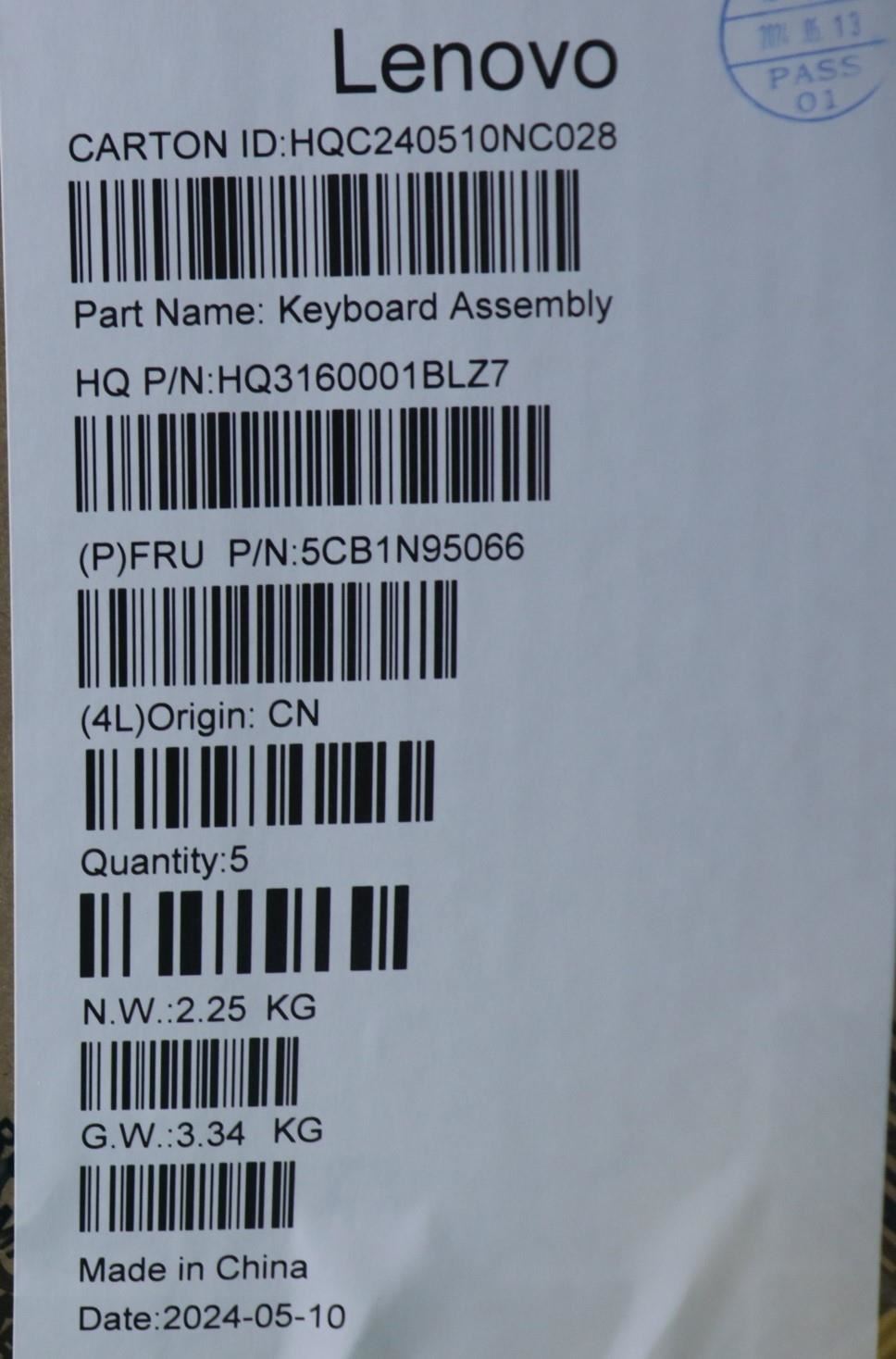 Lenovo Upper Case ASM SPA H 83DS FP LG 5CB1N95066