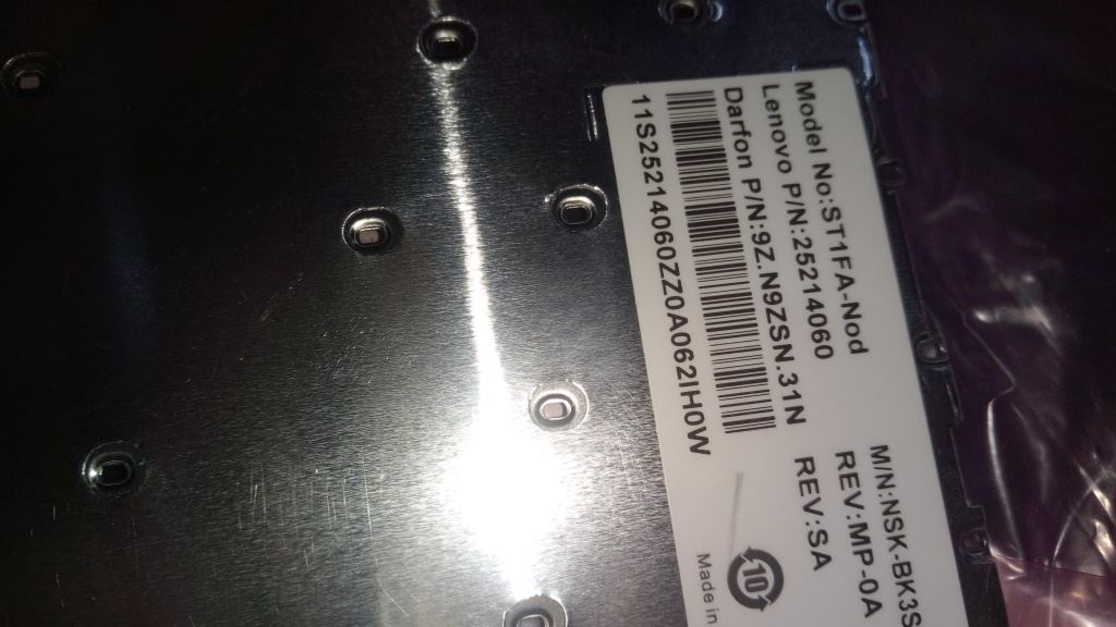 Lenovo Nod-ST1FA-DF-BlkKeyBackAssembly-KBD Keyboard 25214060