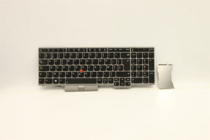 Lenovo ThinkPad E580 E590 Keyboard Belgian Silver Backlit 01YN666