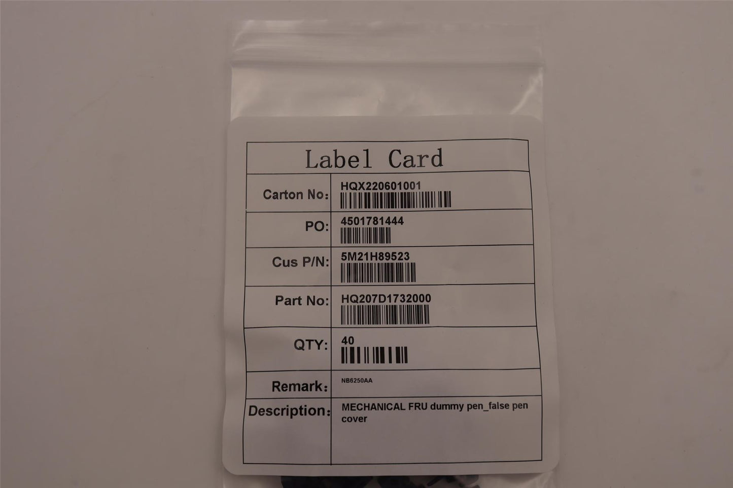 Lenovo MECHANICAL FRU dummy pen_false pen cover 5M21H89523