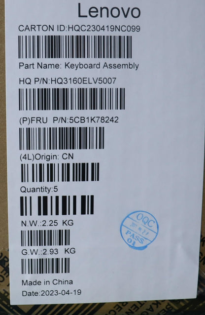 Lenovo Yoga 6 14IRP8 7 14IRP8 Palmrest Cover Touchpad Keyboard US 5CB1K78242