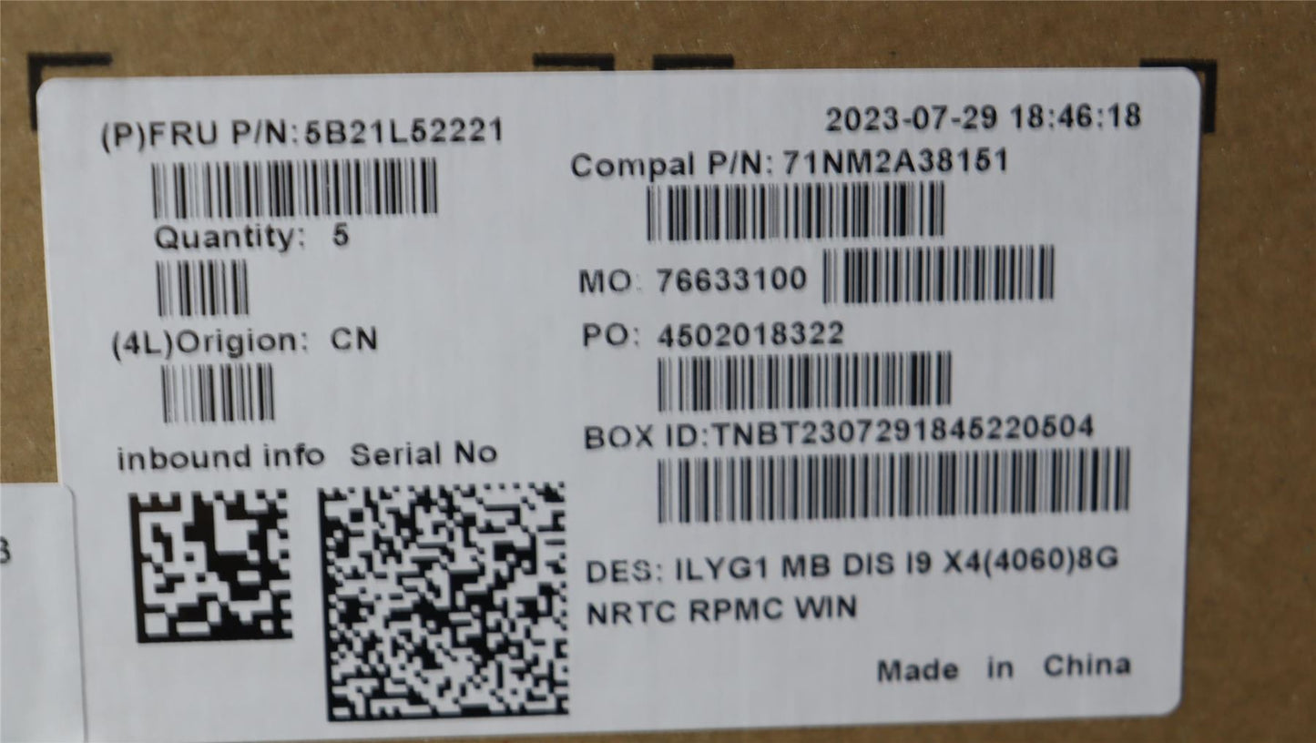 Lenovo Legion S7 16IRH8 Motherboard Mainboard DIS INTELI913900H 16G 5B21L52221