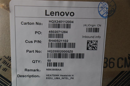 Lenovo HEATSINK Heatsink H 83DU_UMA_INTEL_PK 5H40S21102
