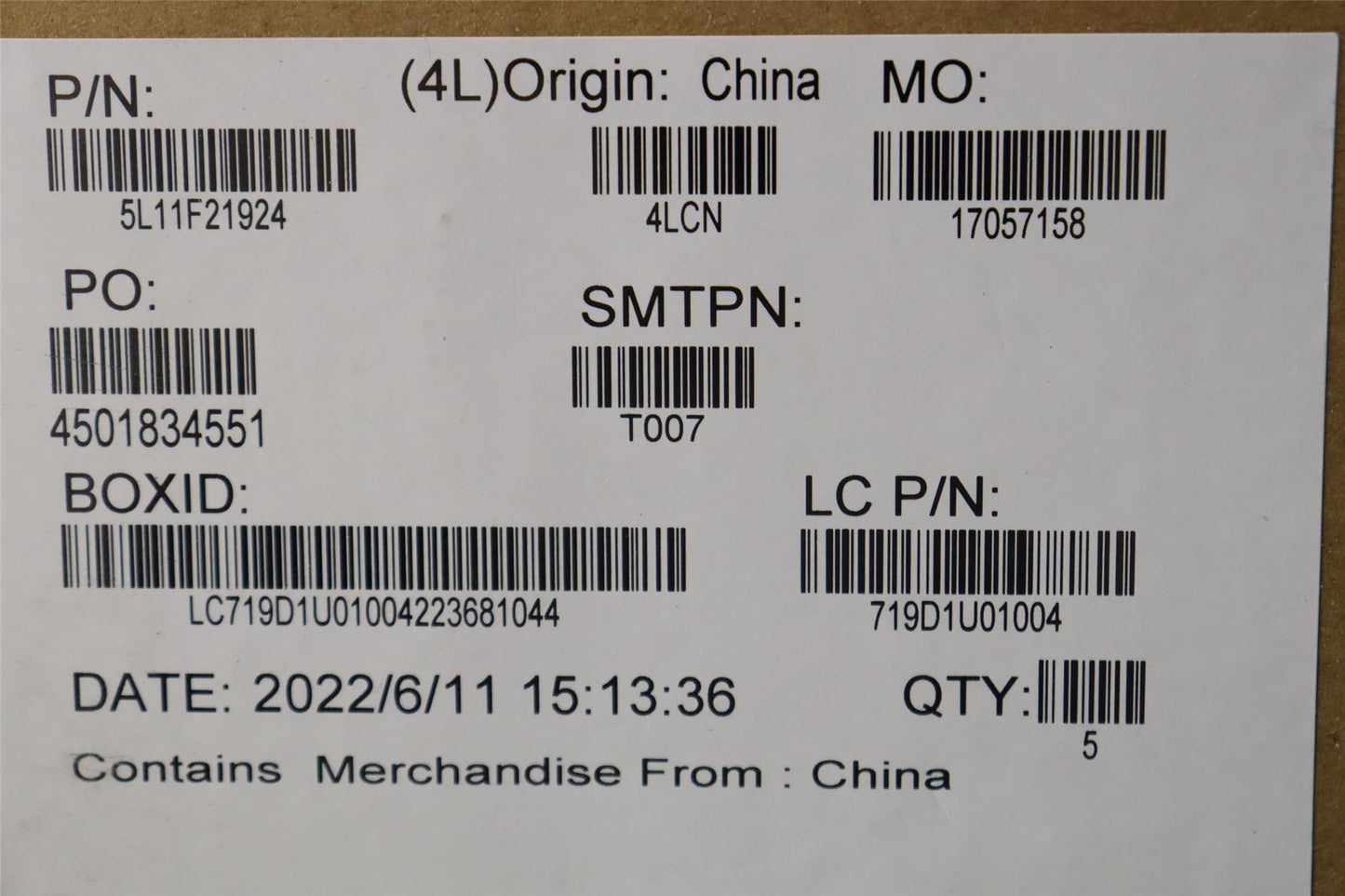 Lenovo LABEL LABEL FRU Mercury AMD system BK 5L11F21924