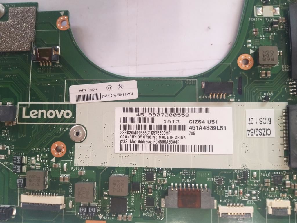 Lenovo Yoga 370 Motherboard Mainboard UMA intelI57300U 8G 01HY163