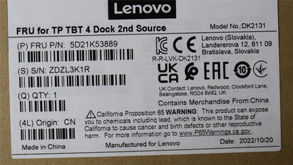 Lenovo Dock Universal Thunderbolt 4 Dock Docking Station Black 5D21K53889
