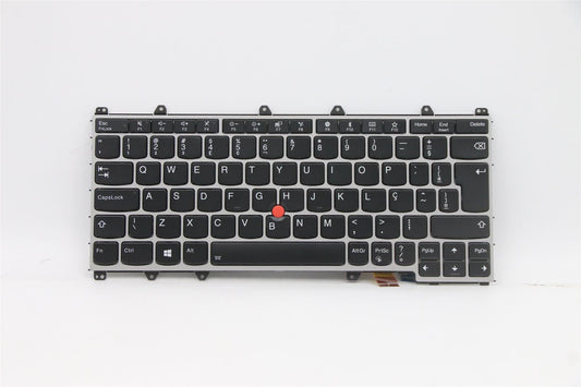 Lenovo Yoga 370 Keyboard Brazil Portuguese Silver Backlit 01EN431 01AV720