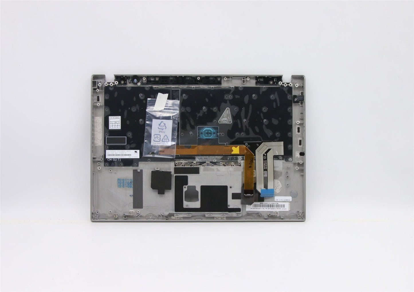 Lenovo ThinkPad T490s Keyboard Palmrest Top Cover Russian Silver Backlit 02HM370