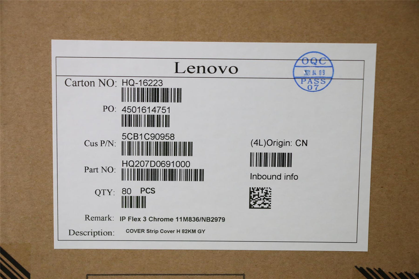 Lenovo Strip Cover H 82KM GY 5CB1C90958