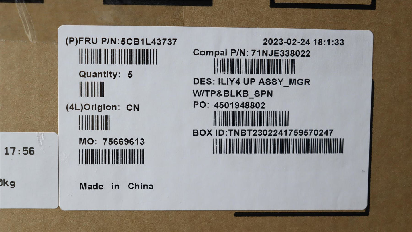 Lenovo Yoga 14s G3 IRU Palmrest Cover Touchpad Keyboard Spanish Grey 5CB1L43737