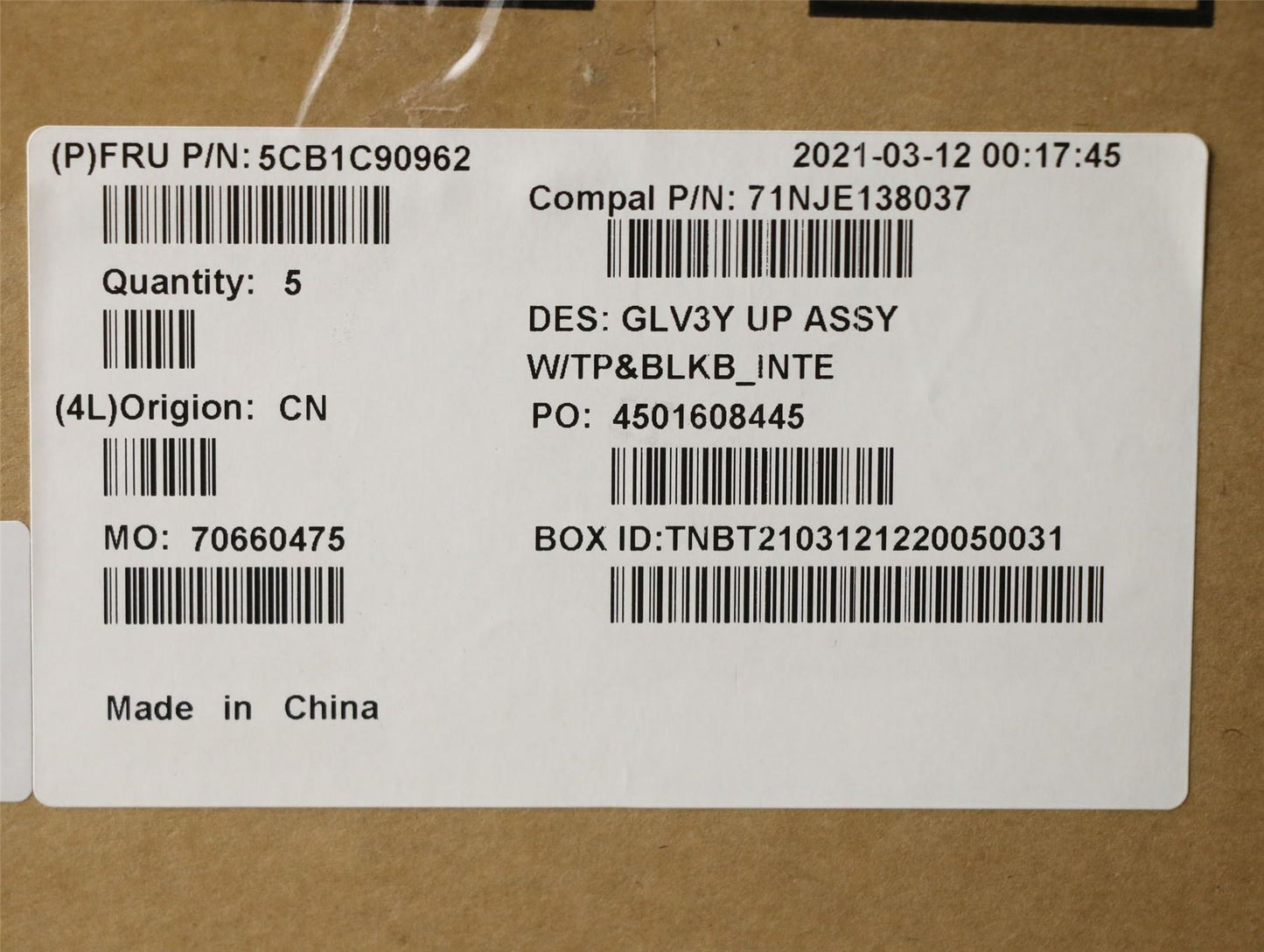 Lenovo Yoga 14s Palmrest Touchpad Cover Keyboard US Europe Grey 5CB1C90962