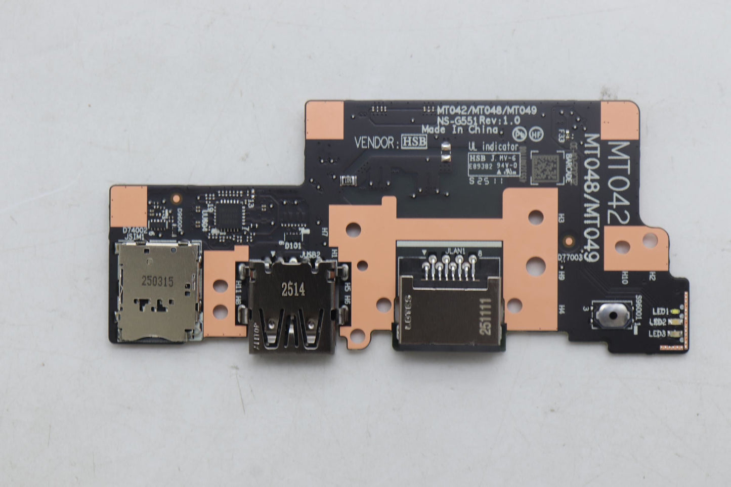 Lenovo CARDPOP FRUPCBA IO/B NSG551 MT042MP I/O Board 5C51R91740