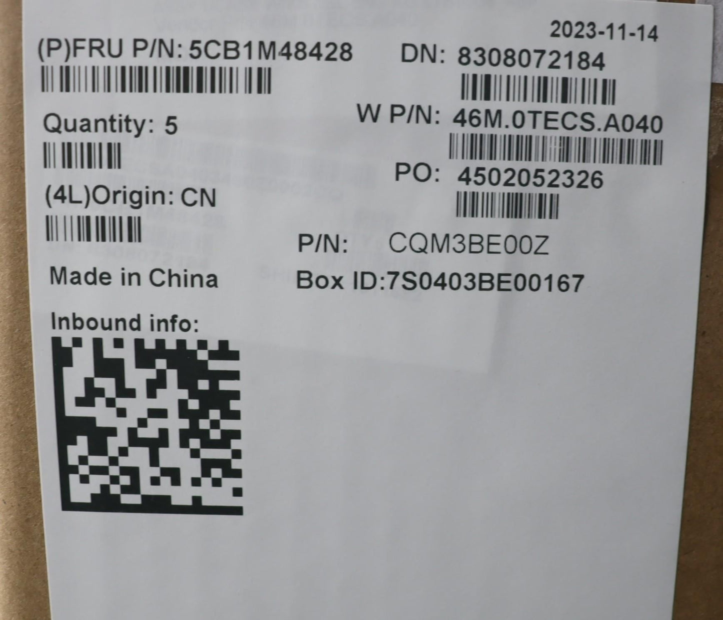 Lenovo COVER Upper Case ASM_ENG W21KK AG NBL 5CB1M48428
