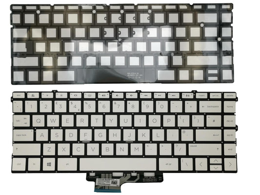 Genuine HP Spectre 13-AW Keyboard UK Silver Backlit Privacy Filter L72387-031