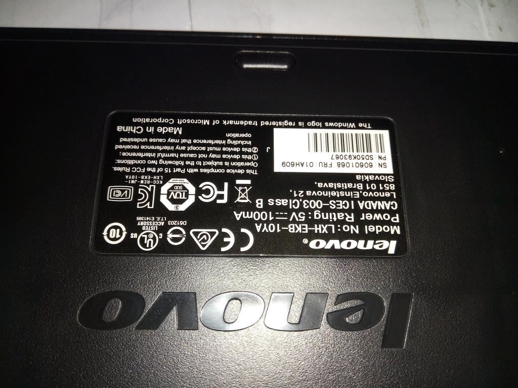 Lenovo EKB-10YA (AR) B-Silk USB, Keyboard 01AH609