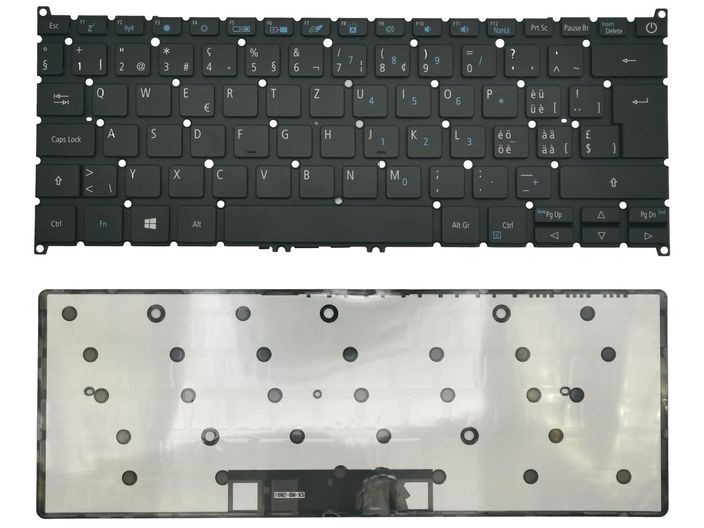 Acer Travelmate X514-51 X514-51T Keyboard Swiss Black Backlit NK.I1313.0GH