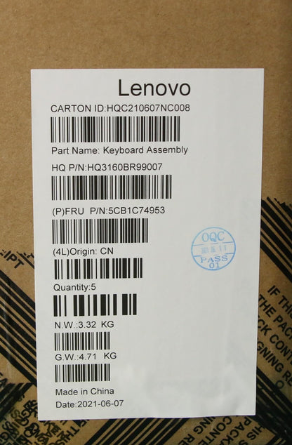 Lenovo IdeaPad 5 Pro-16ACH6 Palmrest Cover Touchpad Keyboard Nordic 5CB1C74953
