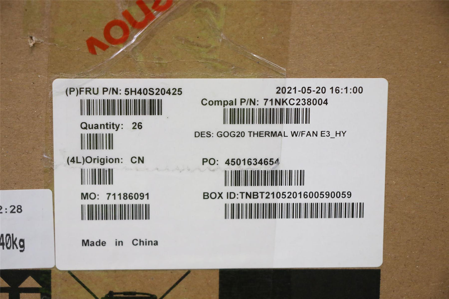 Lenovo Gaming 3-15ACH6 Fan Heatsink 5H40S20425
