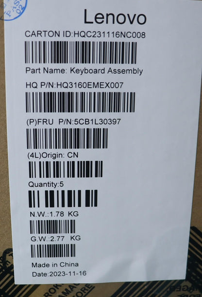 Lenovo Upper Case ASM_ENG H 83AN ARGY 5CB1L30397