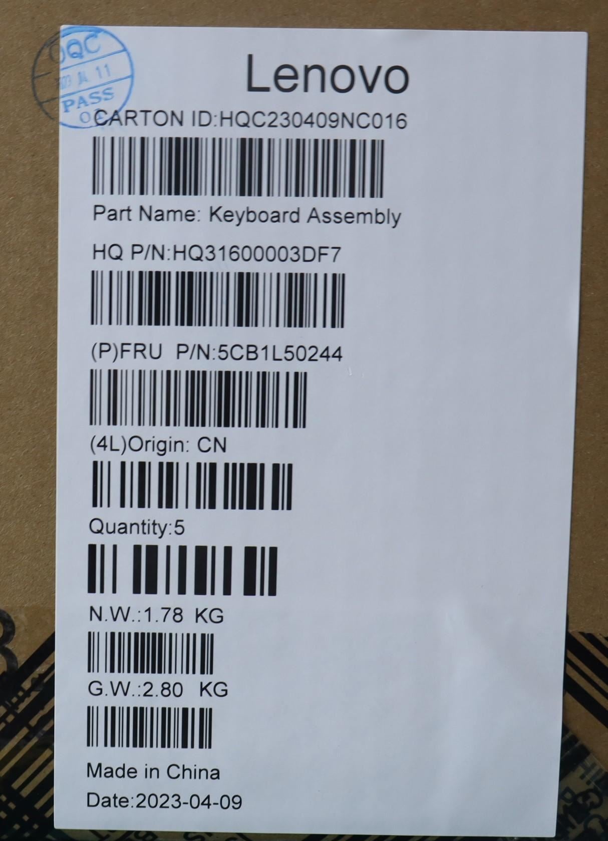 Lenovo Yoga 7 14ARP8 Palmrest Cover Touchpad Keyboard Bulgarian 5CB1L50244