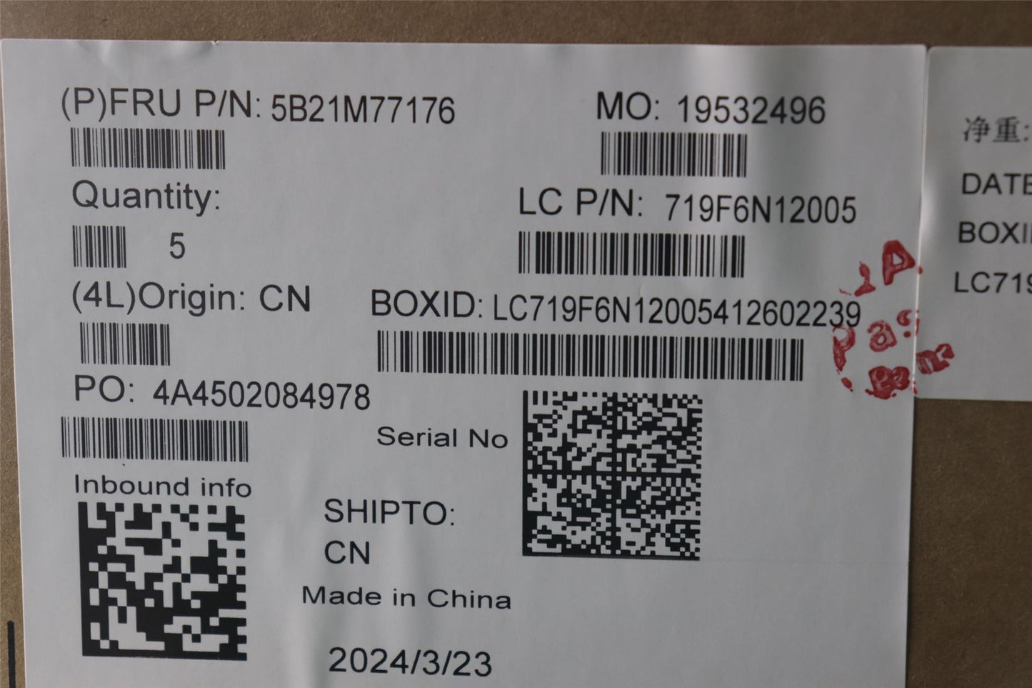 Lenovo L83D5WINR7 HPTHS RTX405016GRM O 5B21M77176