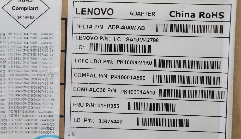 Lenovo ADL40WDA 20V/5.2V 2A 40W COO 01FR055