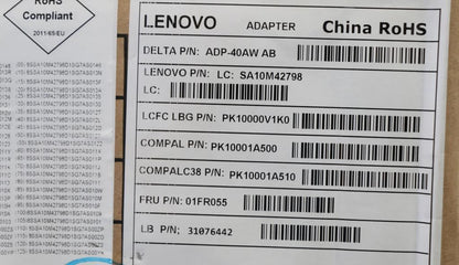 Lenovo ADL40WDA 20V/5.2V 2A 40W COO 01FR055