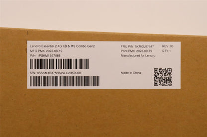 Lenovo KYB_MOUSE WL KM Calliope BK 058 FRA French Keyboard 5KM0U87647