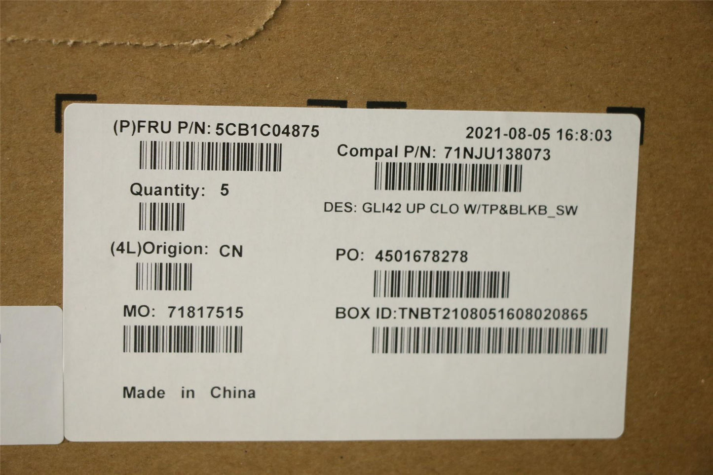 Lenovo IdeaPad 5 14ITL6 5 14ACN6 Palmrest Cover Touchpad Keyboard 5CB1C04875