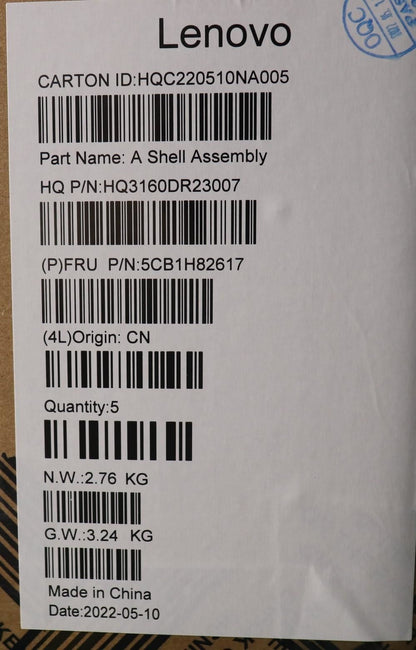 Lenovo IP Duet 3 Chrome 11Q727 LCD Cover Rear Back Housing Black Grey 5CB1H82617