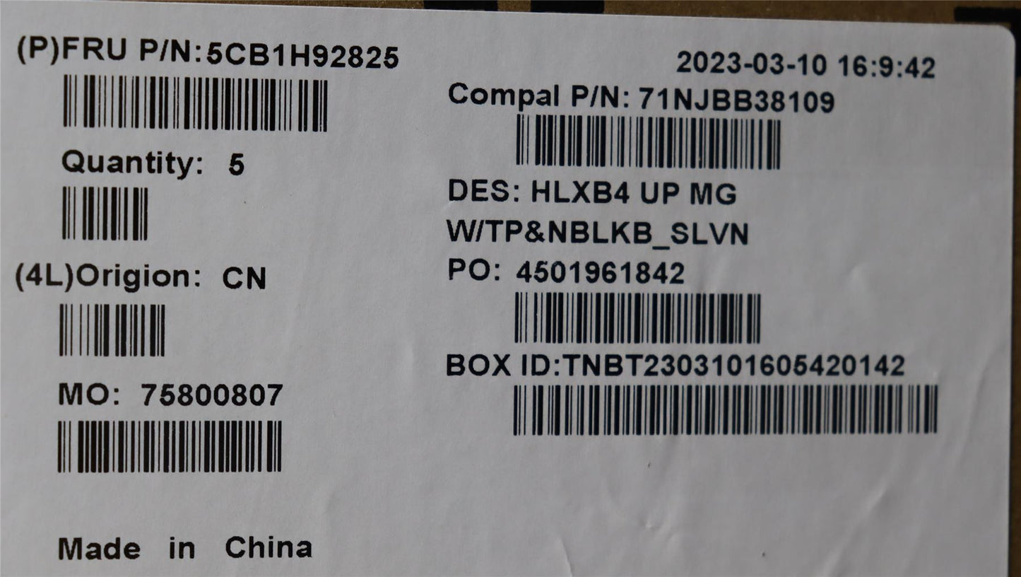 Lenovo ThinkBook 14 G4 ABA Palmrest Cover Touchpad Keyboard Grey 5CB1H92825