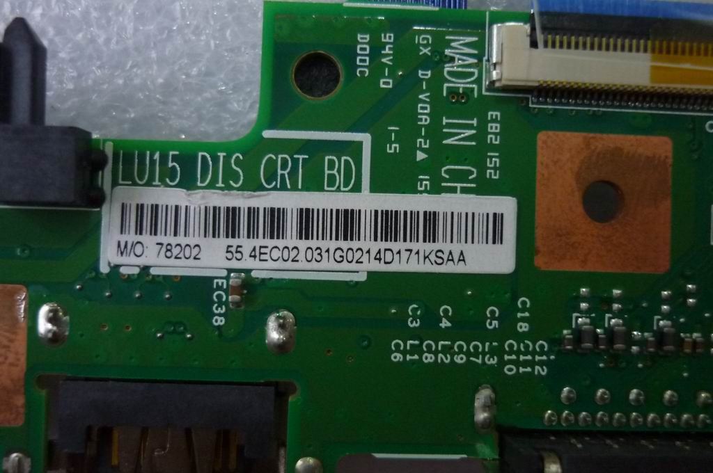 Lenovo LU15 DIS CRT 09608-1 Board 31040514