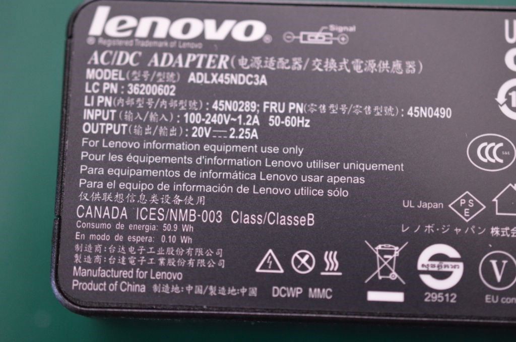 Genuine Lenovo Charger ADLX45NDC3A for Thinkpad X240s X250 X260 X270 T440 T450