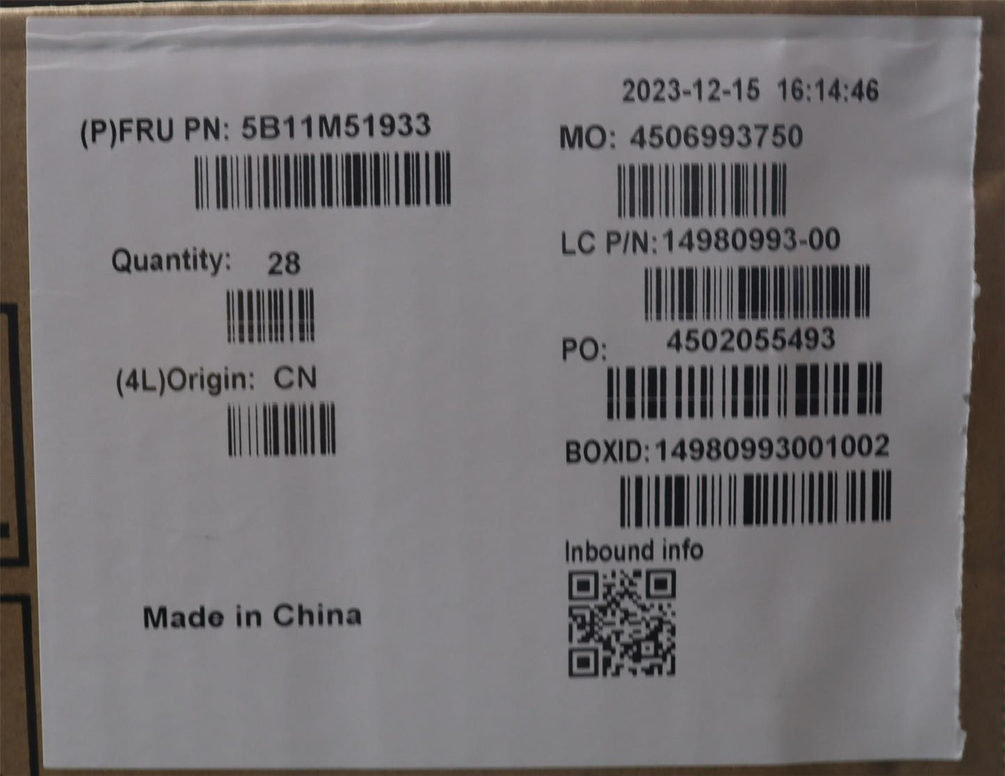 Lenovo BATTERY 4cell76Wh15.08VL23B4PK3 BYD/B 30 5B11M51933