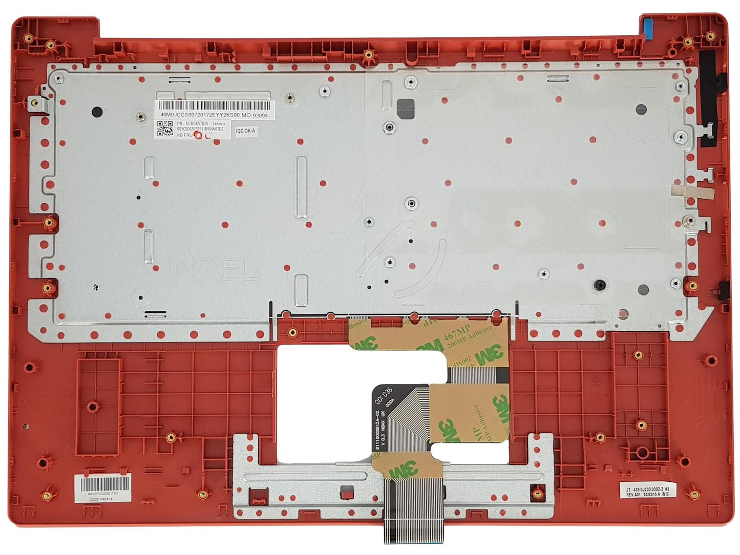 Lenovo IdeaPad 1-14IGL05 Keyboard Palmrest Top Cover UK Orange 5CB0X57025