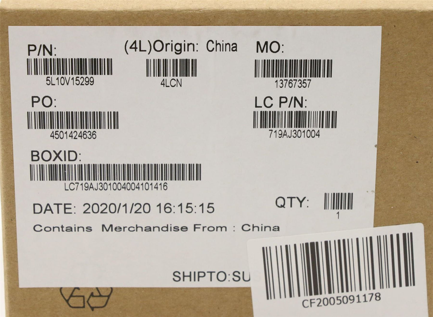 Lenovo 5L10V15299 Muldflap FRU GEO Label KIT Black