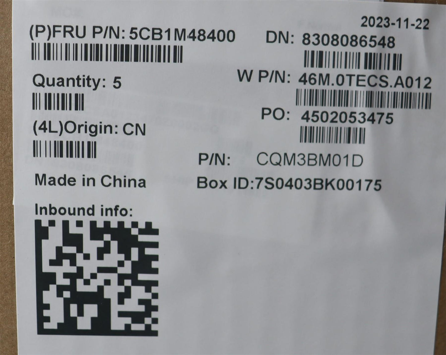 Lenovo COVER Upper Case ASM_FRA/ARA W21KK AG BL 5CB1M48400